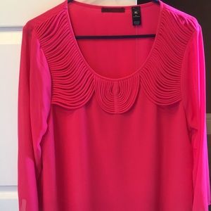 BKE red chiffon shirt